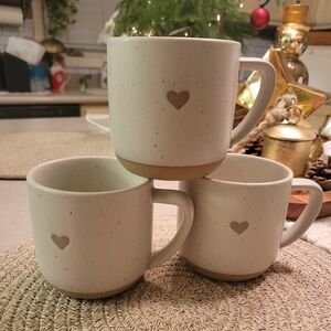 Hearth and Hand with Magnolia Heart Design Cream Mugs Set
